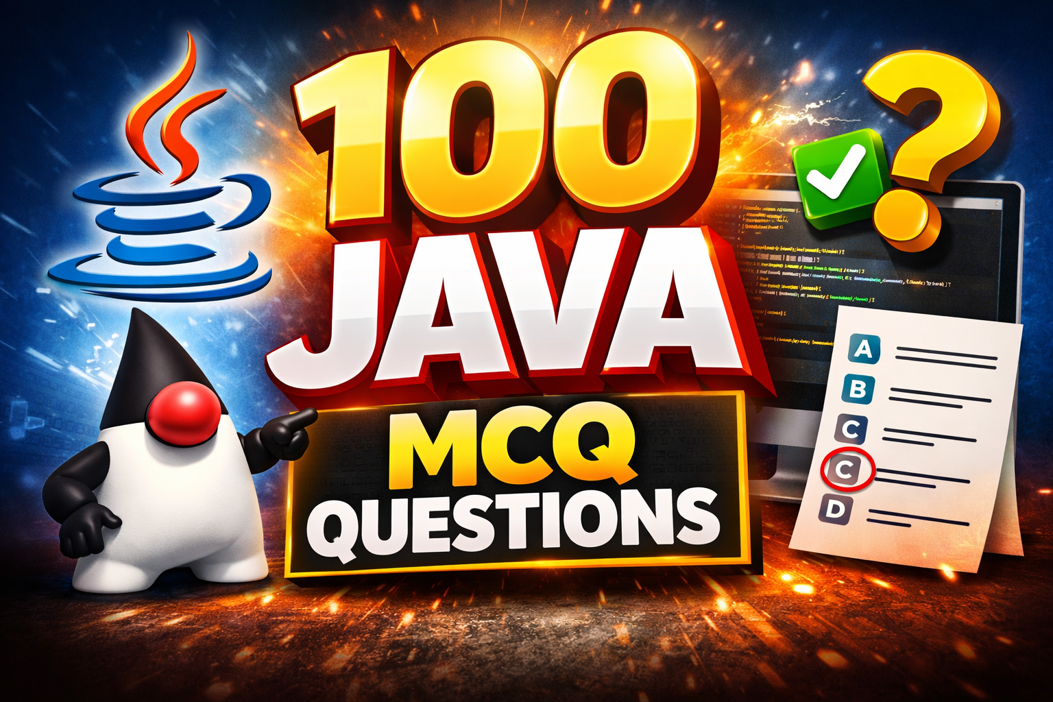 Java MCQ Questions – 100 Most Expected Questions