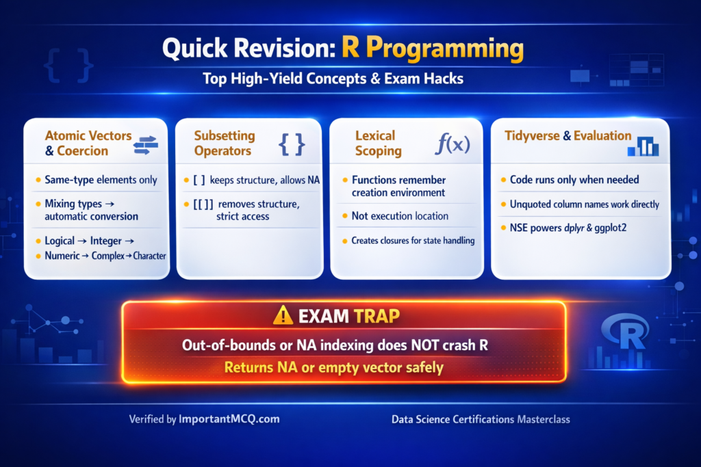 R Programming MCQ – Top 100 Expected Questions