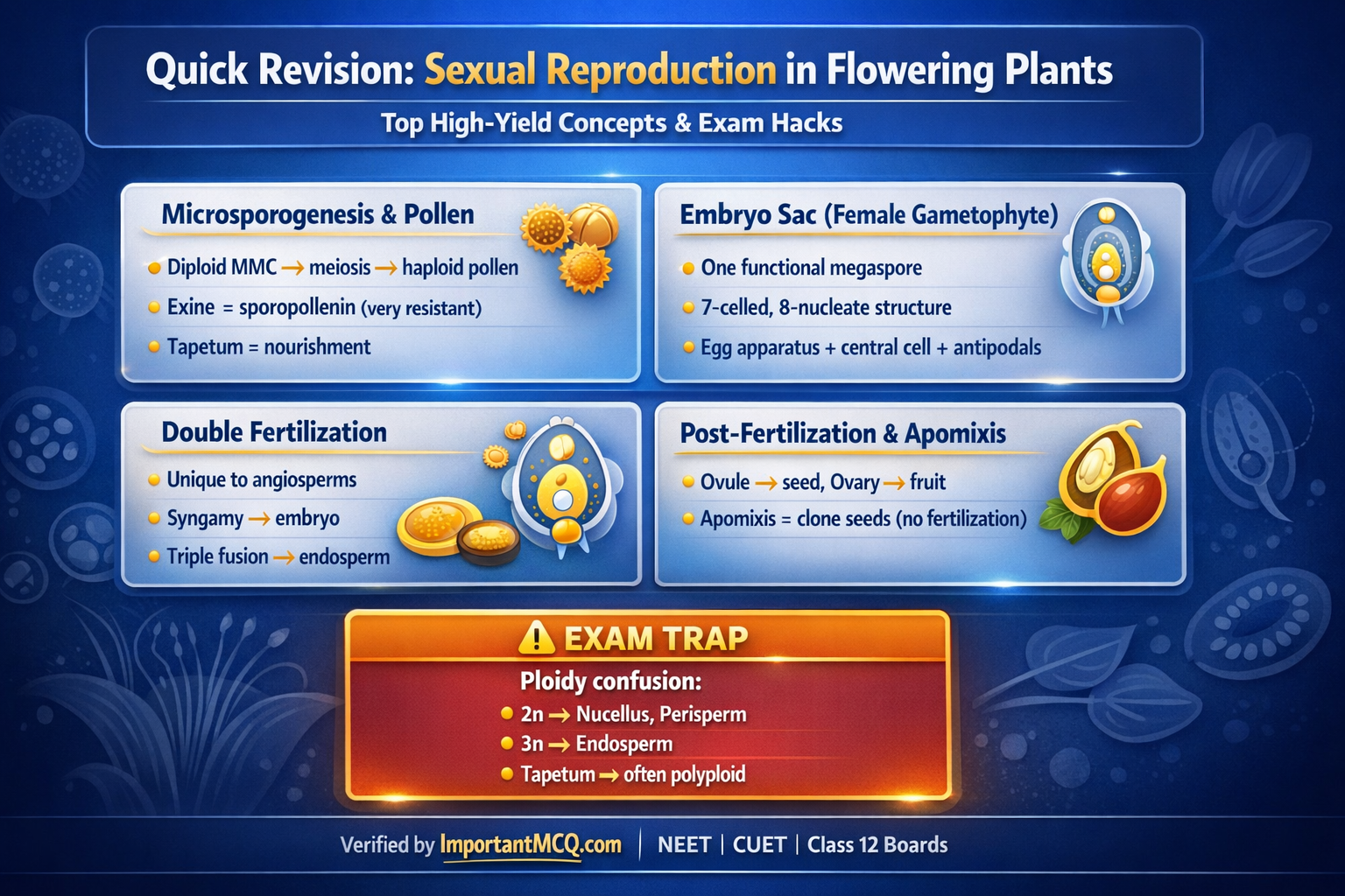 Sexual Reproduction in Flowering Plants MCQ – 100 Most Expected Questions