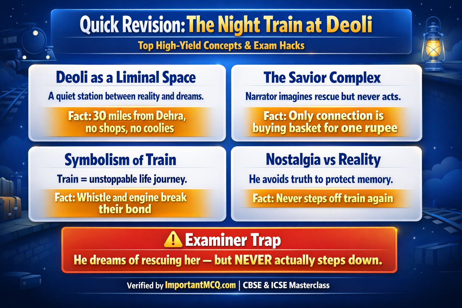 The Night Train at Deoli MCQ – 50 Most Expected Questions